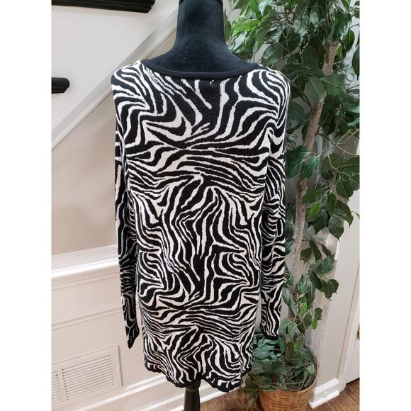 Est. 1946 Womens Black Animal Print Cotton Round Neck Long Sleeve Sweater Large - Picture 10 of 12